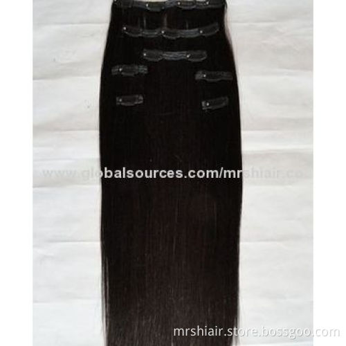 22-inch natural color straight clip-in hair
